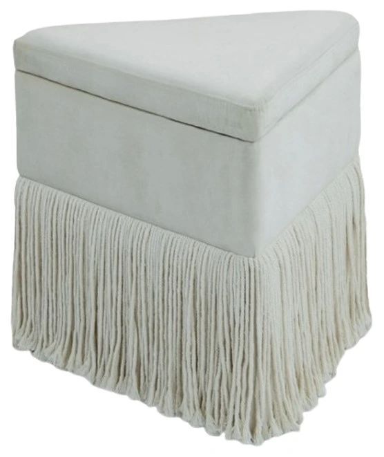 Meridian Furniture Trivoli Cream Upholstered Ottoman-0