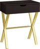 Monarch Specialties Inc. Espresso 24" Accent Table Table with Gold Metal Legs-0