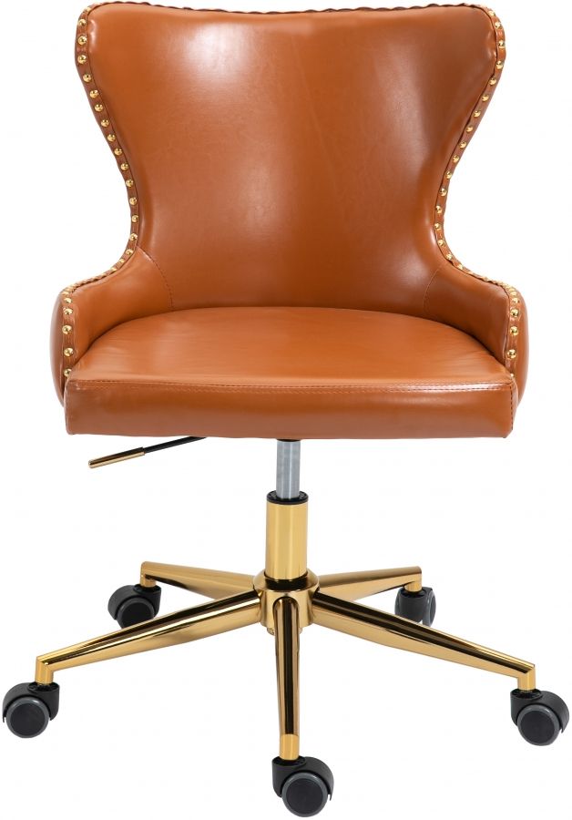 Meridian Furniture Hendrix Cognac Vegan Leather Office Chair-1