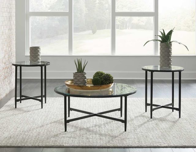 Signature Design by Ashley® Stetzer 3-Piece Black Occasional Table Set-3