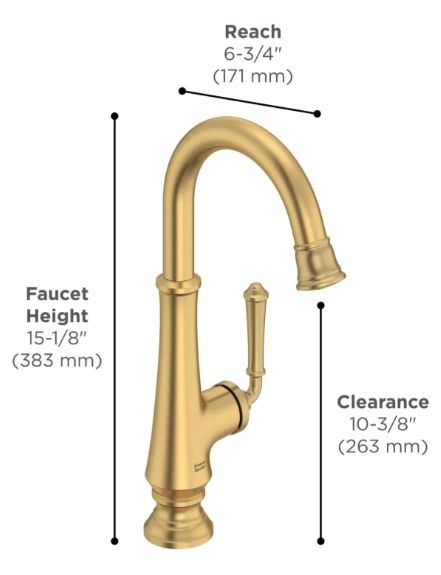 American Standard Delancey® Stainless Steel Single-Handle Pull-Down Function Bar Faucet-2