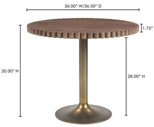 Moe's Home Collection Nomi Brown Coffee Table with Antiqued Brass Base-2