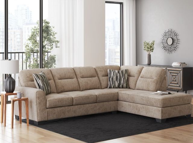 Benchcraft® Olten 2-Piece Mocha Right-Arm Facing Sectional and Chaise-2