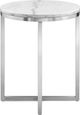 Magnussen Home® Esme White Marble End Table with Brushed Nickel Base-1
