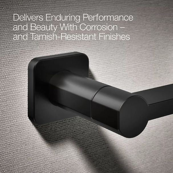 KOHLER® Parallel® Matte Black Pivoting Toilet Paper Holder-4