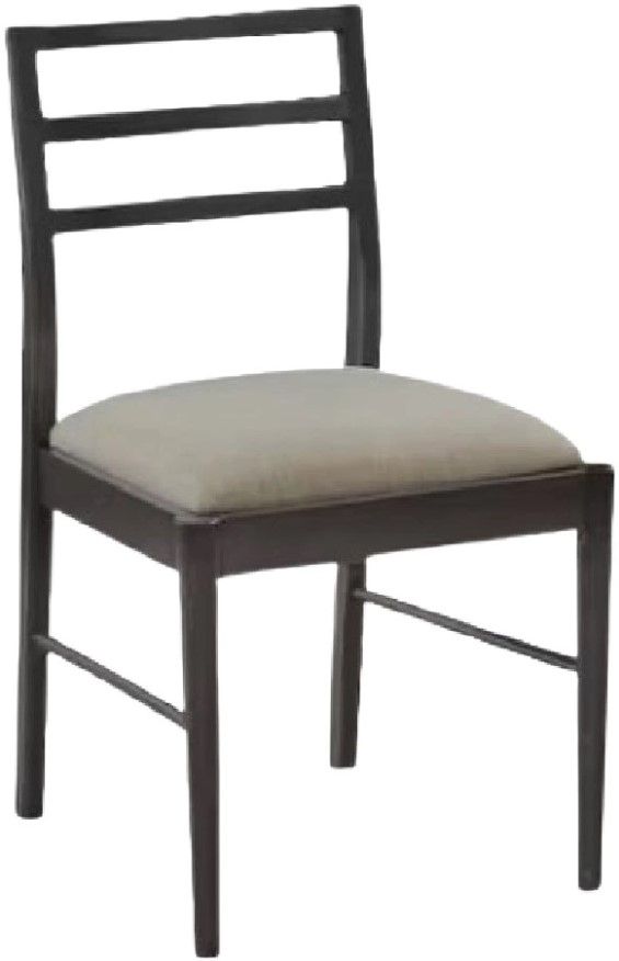 Bassett® Furniture Origins Phelps Carbon Dining Chair with Cream Upholstered Seat-0