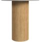 Elements International Sylvie White 22" Faux Marble Top End Table with Natural Base-3