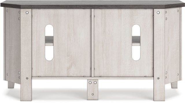 Signature Design by Ashley® Dorrinson Two-Tone Corner TV Stand with 2 Shelves-1