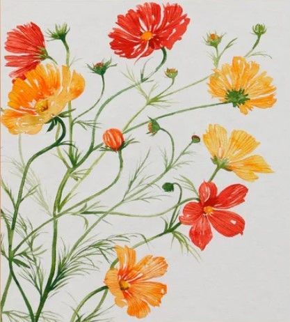 Stylecraft Warm Cosmos II Gray/Green/Orange/Red/Yellow Wall Art-1