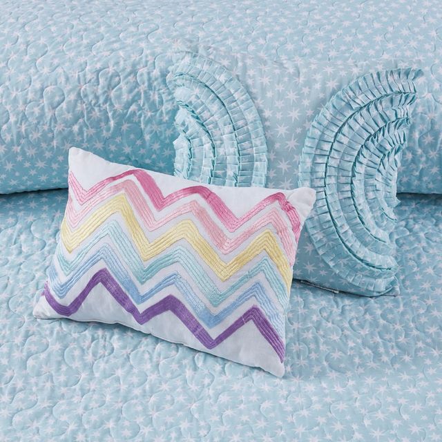 Olliix by Urban Habitat Kids Emily Printed Rainbow Cotton Reversible Multi Twin Coverlet Set-2