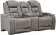 Signature Design by Ashley® The Man-Den Gray Power Reclining Loveseat with Adjustable Headrest-0