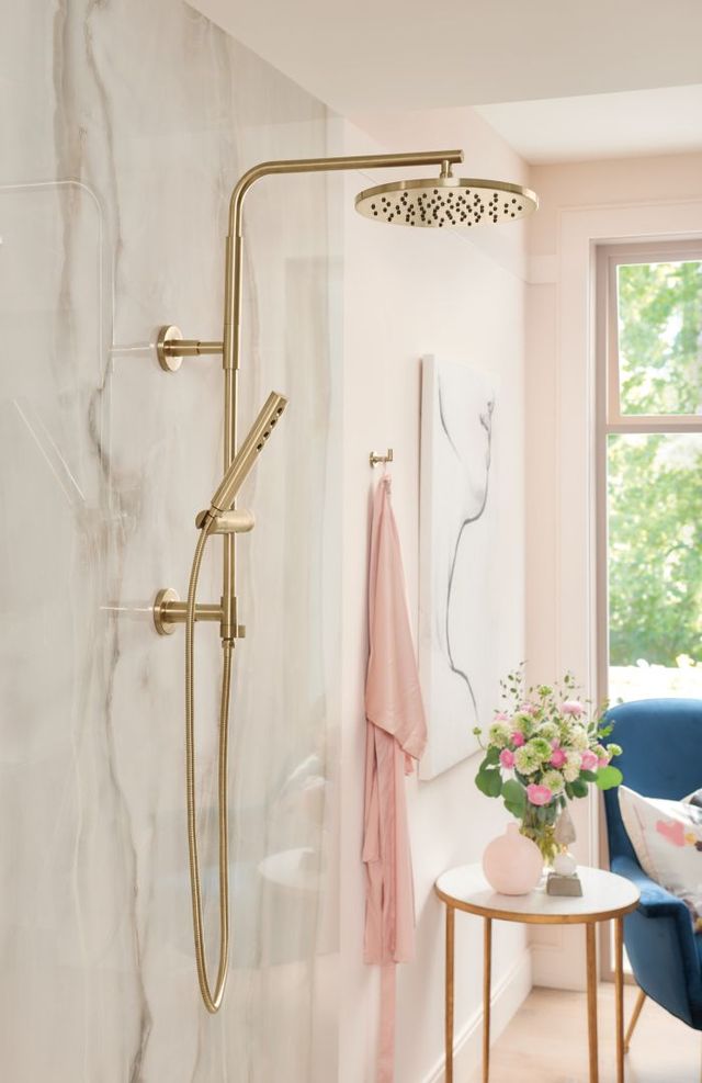 Brizo Essential™ Brilliance® Luxe Gold® 18" Linear Round Shower Column-1