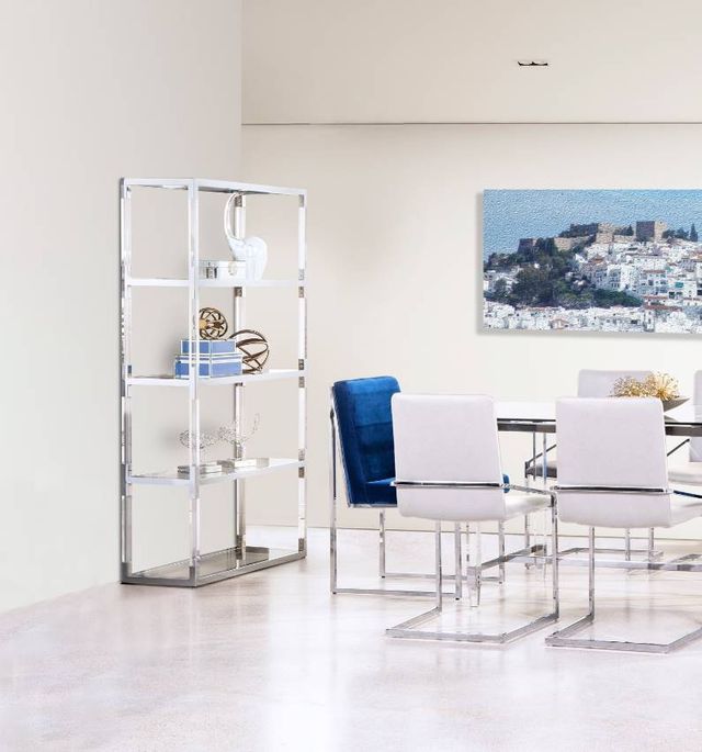 Mazin Furniture Lyrica Chrome 5-Tier Bookcase-1