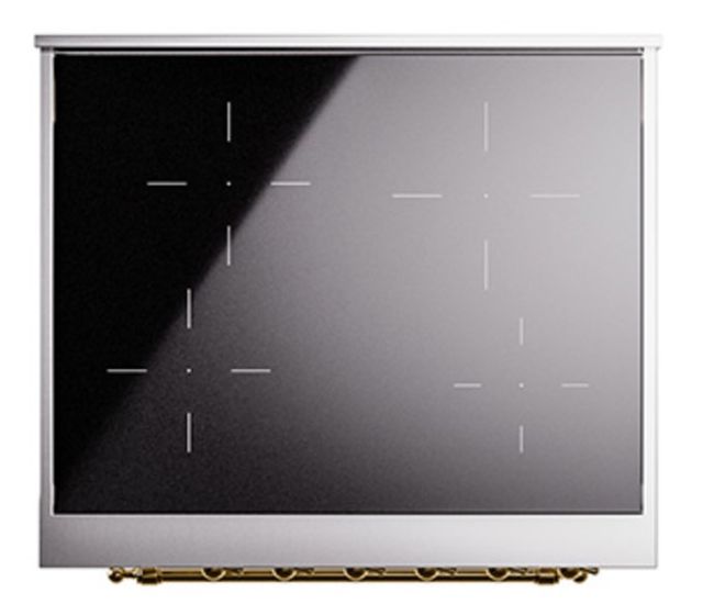 Ilve® Nostalgie II Noblesse 30'' Graphite Matte Pro Style Induction Range with Brass Trim-3