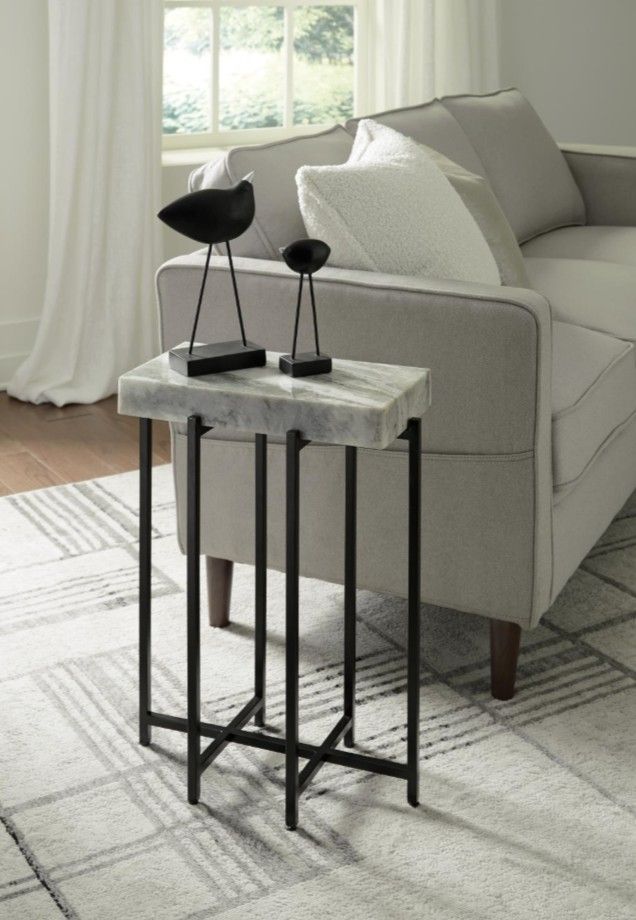 Martin Svensson View Point Jupuana Gray End Table with Black Base-1