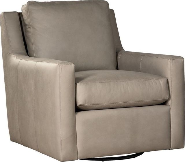 Craftmaster® Customizable CM Leather Track Arm Swivel Chair-0