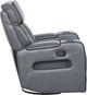 Primo™ International Heritage Colton Leather-Match Charcoal Manual Swivel Glider Recliner-4