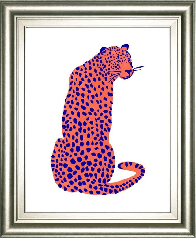 Classy Art Blue/Orange Bright Leopard II by Emma Scarvey Wall Art-0