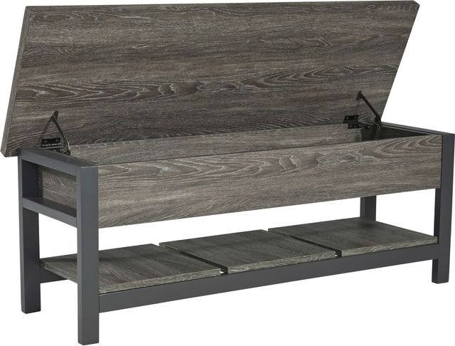 Signature Design by Ashley® Rhyson Black/Brown Storage Bench-2