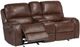 Corinthian Furniture Wheeler Tobacco Manual Reclining Glider Loveseat with Console-1