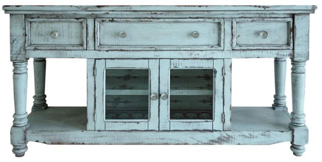 International Furniture Direct Aruba Sky Blue TV Stand-0