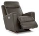 La-Z-Boy® Emmons Leather Reclina-Rocker® Recliner with Nickel Arc Handle-2