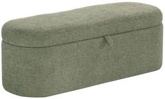 Crown Mark Philipa Light Green Tweed Storage Bench