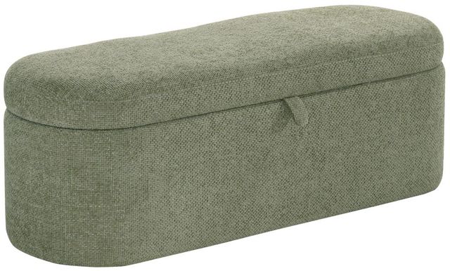 Crown Mark Philipa Light Green Tweed Storage Bench-0