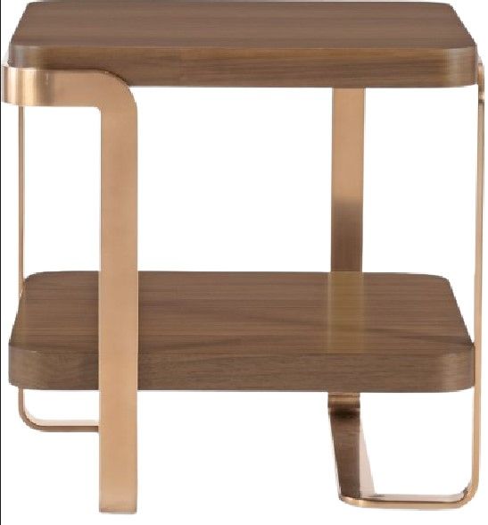 Hooker® Furniture Eleana Light Caramel End Table with Sunlit Bronze Base-2