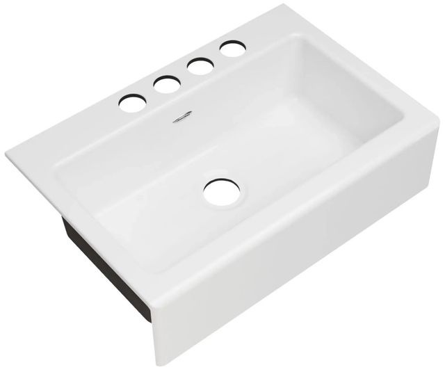 American Standard Delancey Brilliant White 4-Hole Undermount Single-Bowl Apron Front Kitchen Sink-0