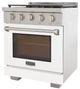 Kucht Professional KFX Series 30" Stainless Steel Pro Style Natural Gas Range with White Door and True Simmer Burners-3