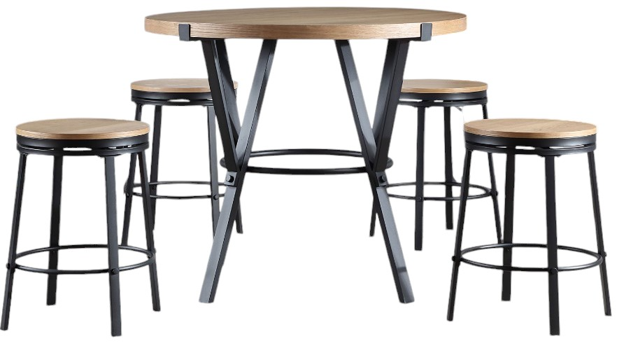 Steve Silver Magnolia 5-Piece Black/Sand Counter Height Dining