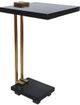 A & B Home Black Marble Side Table with Metal Stand -0