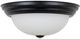 YHD Flat Black/White 2-Light 13" Flush Mount Lighting-0