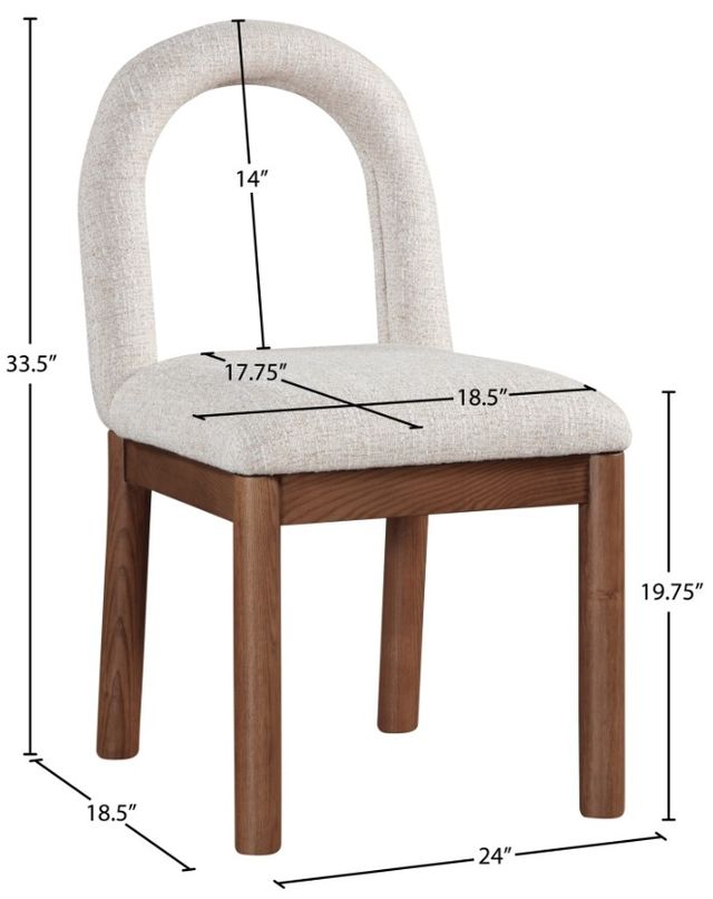Meridian Furniture Conrad Beige/Brown Upholstered Dining Chair-4