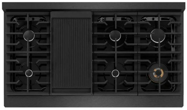 ZLINE Paramount 48" Black Satin Stainless Steel Double Oven Gas Range with 8 Burner Cooktop and Black Matte Accent-3