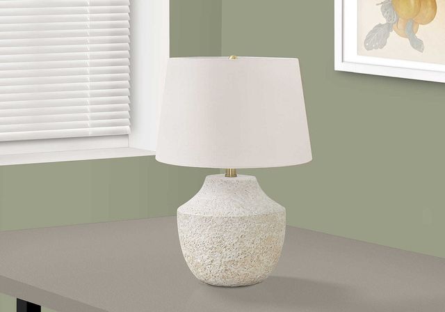 Monarch Specialties Inc. 20"H Cream Concrete Table Lamp-4