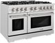 ZLINE Select 48" Satin Stainless Steel Double Oven Pro Style Gas Range with Brass Burners-2