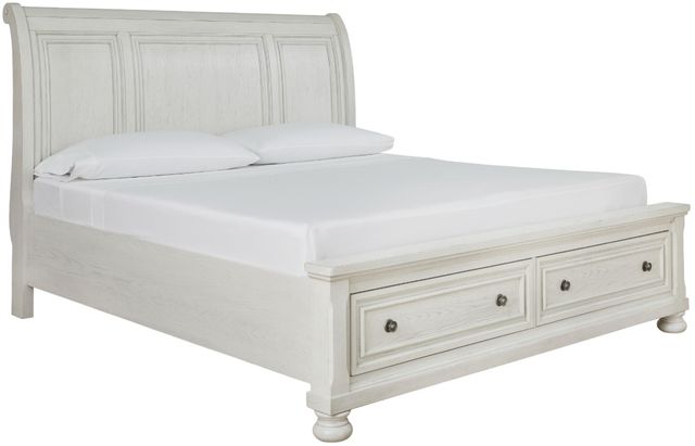 Signature Design by Ashley® Robbinsdale 4-Piece Antique White King Bedroom Set-5