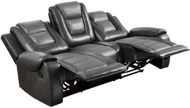 Homelegance® Briscoe Dark Gray/Light Gray Manual Double Reclining Sofa with Center Drop-Down Cup Holders-3