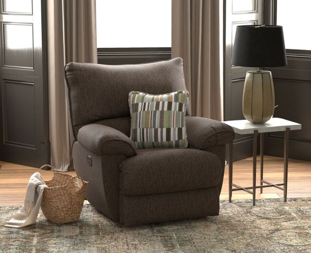 Catnapper Lenny Chocolate Power Lay Flat Recliner-1