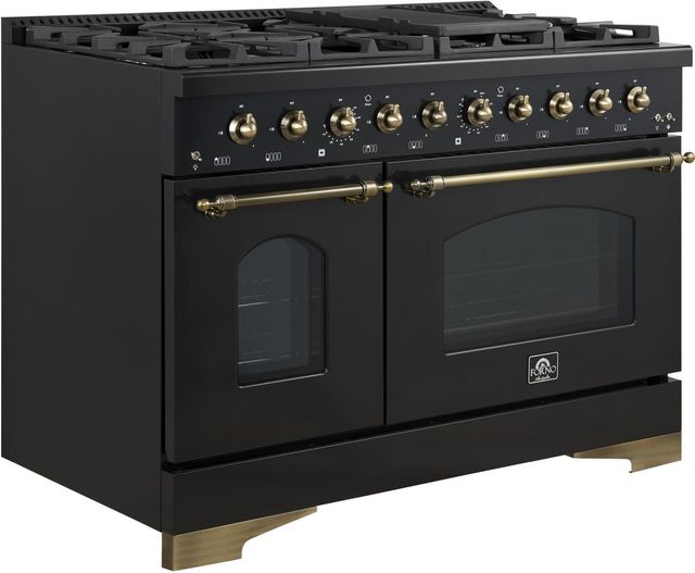 FORNO® Antico Series Alta Qualita 48" Black Pro Style Gas Range-1