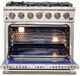 FORNO® Capriasca 36" Stainless Steel Pro Style Gas Range-1