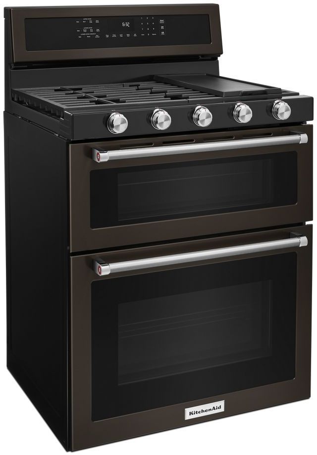 KitchenAid® 30" Black Stainless Steel Pro Style Gas Range-1