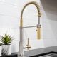 ZLINE Autograph Edition Brushed Nickel/Champagne Bronze Sierra Pull Down Spring Single Handle Kitchen Faucet-5