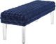 TOV Furniture Sal Woven Navy Velvet Bench-2