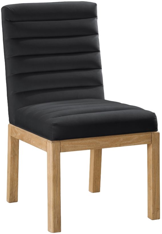 Meridian Furniture Evelyn Black/Natural Velvet Upholstered Side Chair-0