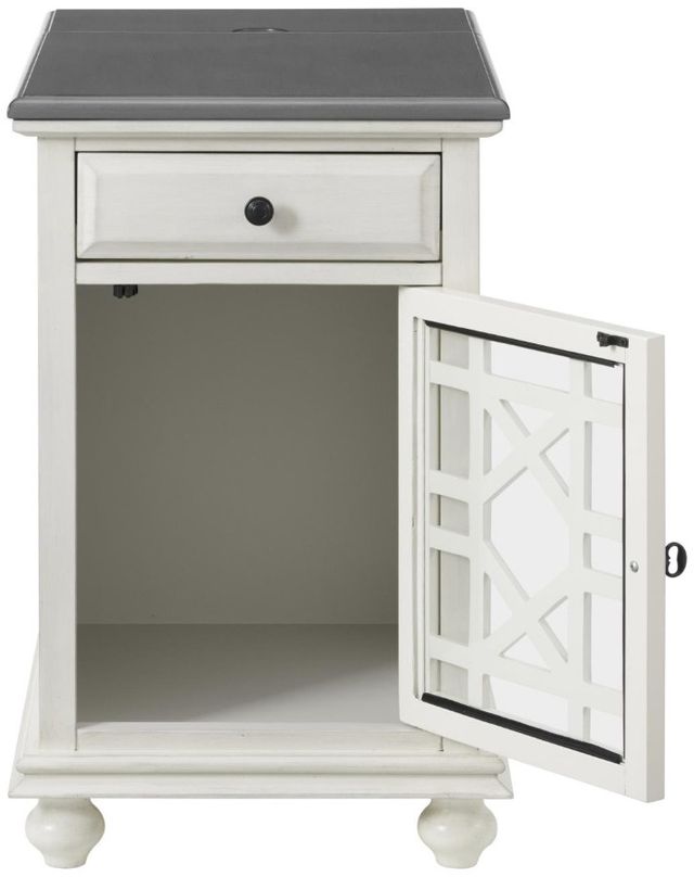 Martin Svensson Elegant Gray Chairside Table with White Base-2
