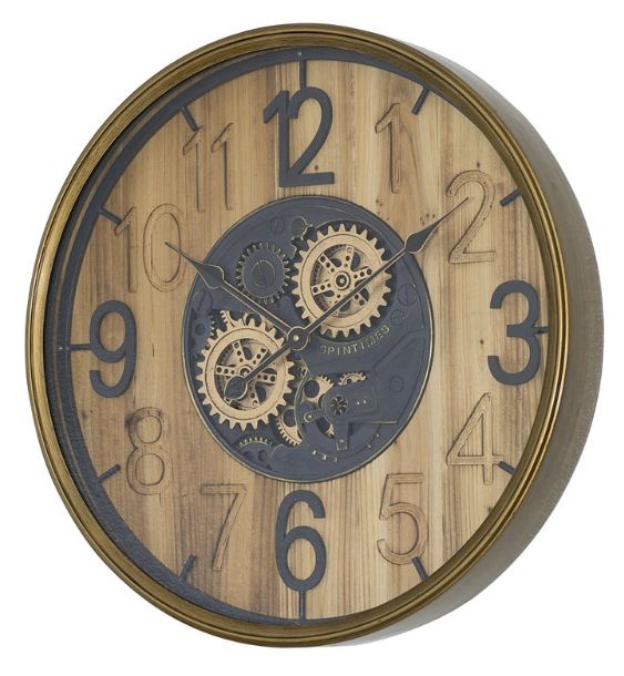 YHD Black/Gold Carved Gear Clock-2