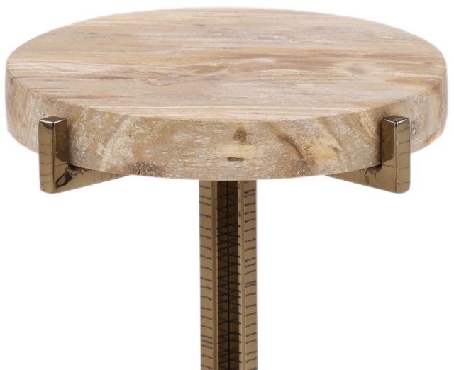 Dovetail Furniture Hesper Natural End Table with Brass Base-3